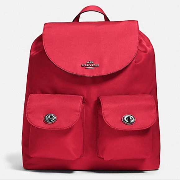 NEW Coach New York Red Nylon Backpack 58814 - Picture 1 of 13
